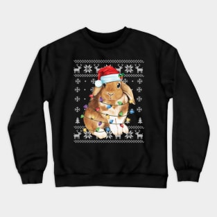 Bunny Rabbit Christmas Ugly - Sweater Funny Xmas Tree Decor Crewneck Sweatshirt